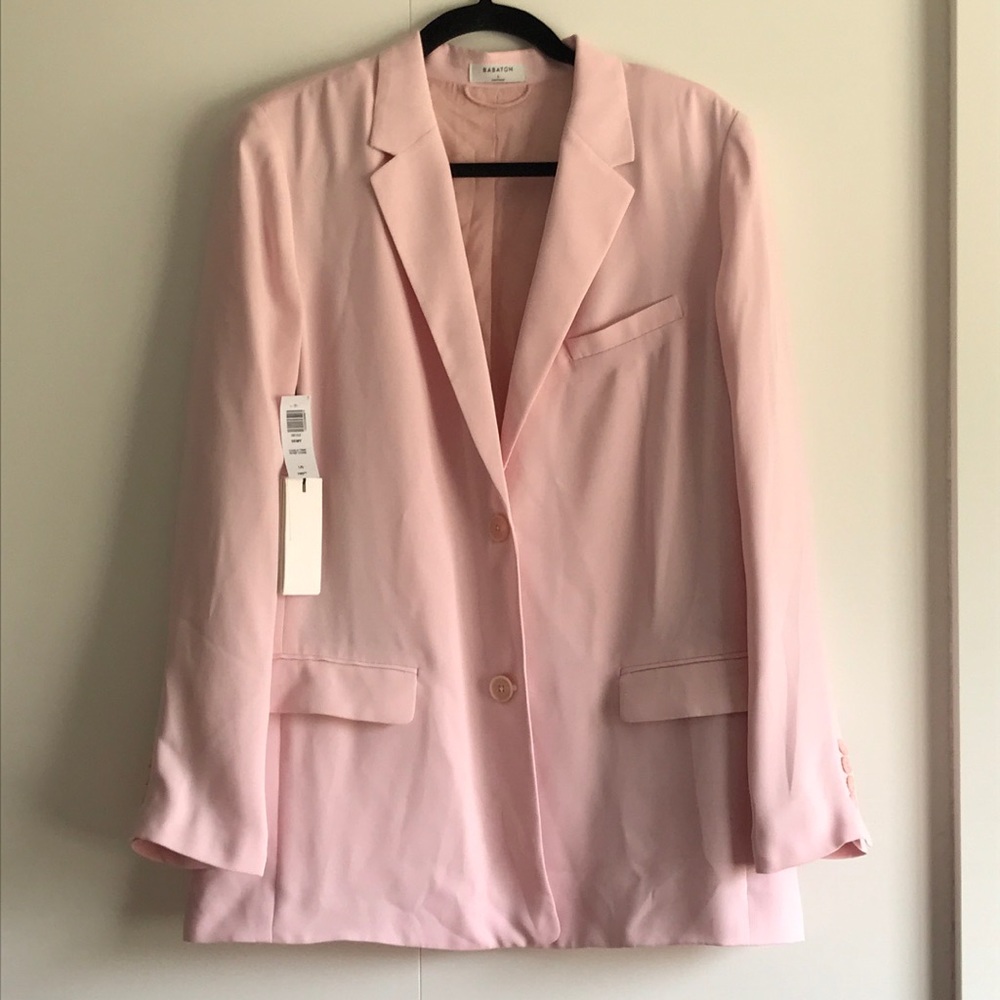 Aritzia Babaton Demy Blazer in Chalk Pink